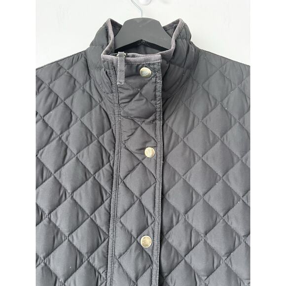 J Crew Women’s Black Quilted 70% Down Coat /Jacket Full Zip /Snaps /Pockets Sz S - Picture 3 of 10